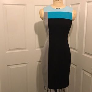 Calvin Klein tailored color block dress